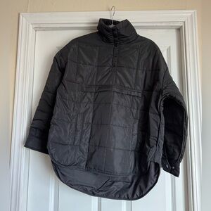 New dd Boutique Size Medium Solid Black Quilted Snap Button Puffer Pullover